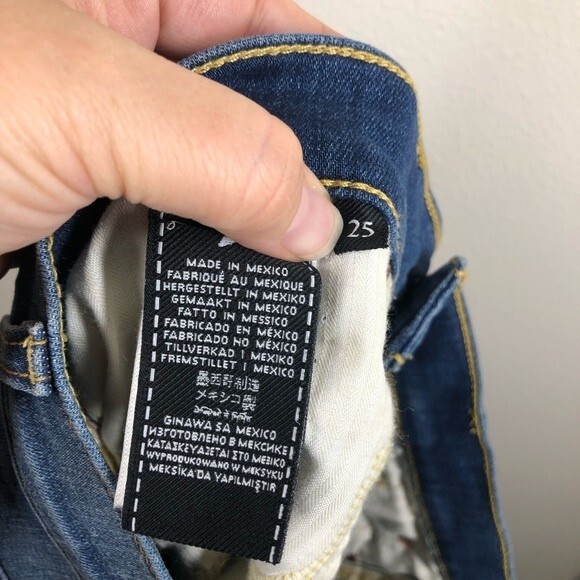 7 for All Mankind Raw Hem Denim Highwaisted Jean Shorts 25 - Picture 3 of 7